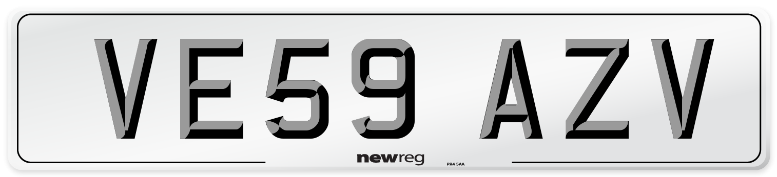 VE59 AZV Number Plate from New Reg